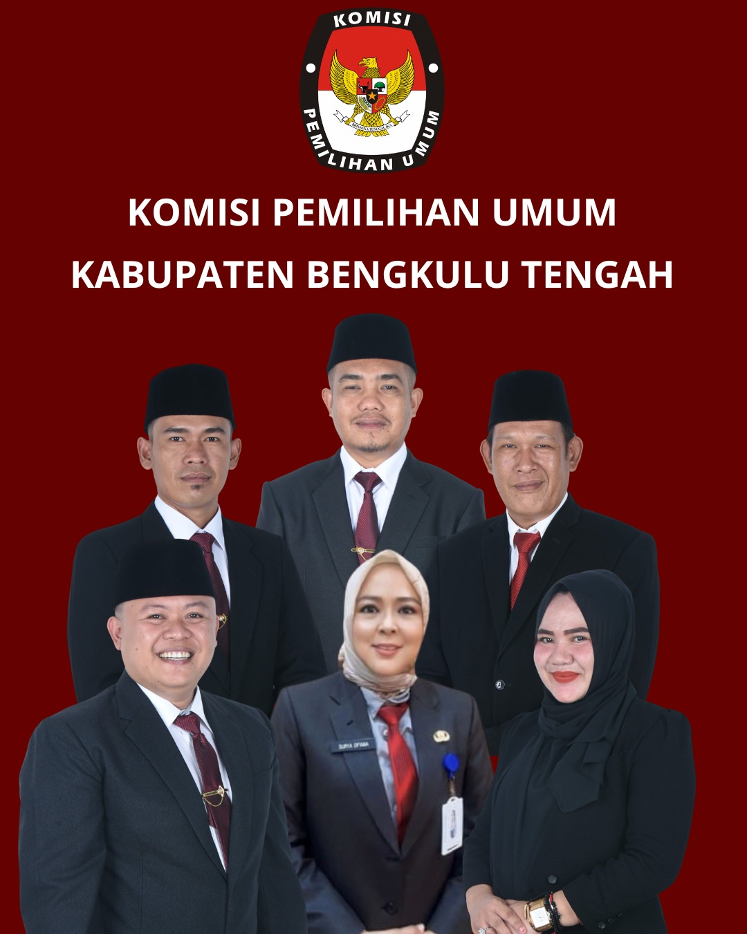 Anggota dan Sekretaris KPU Kabupaten Bengkulu Tengah