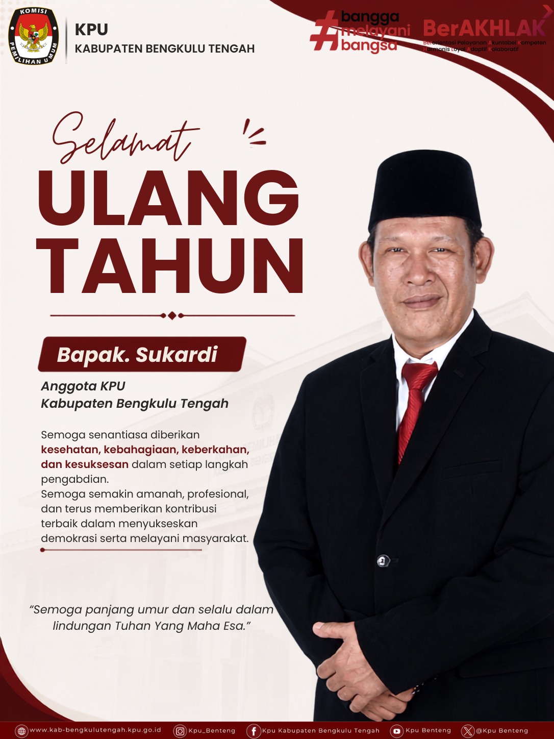 Sehat dan Sukses selalu Bapak Sukardi, S.Sos,.M.M Divisi Teknis Penyelenggara Pemilu dan Hukum