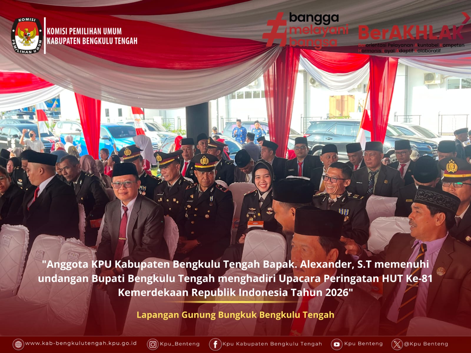 Kegiatan Mengikuti Upacara di HUT RI Ke-81 di lingkungan Pemda Kabupaten Bengkulu Tengah